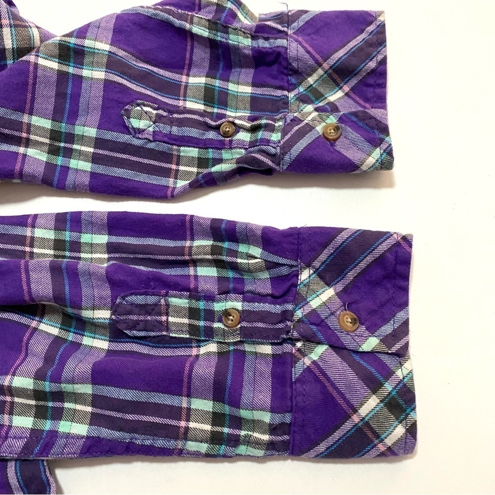 Aeropostale Eighty-Seven Purple Button-down Cotton Shirt XL Long Sleeve Plaid - Picture 9 of 15